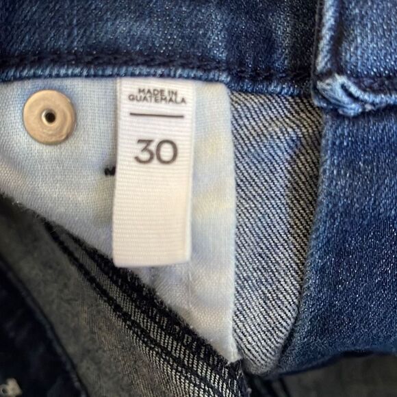 Ann Taylor Women’s Dark Wash Jean Shorts Side Tie size 30 - Picture 5 of 6